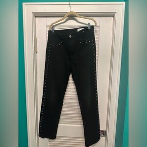 Studded Black Women Ankle Jeans